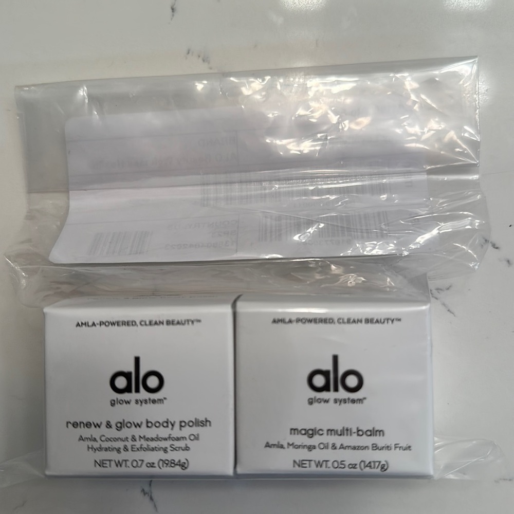 COPY - alo renew & glow body polish and alo magic multi-balm new in package